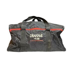 Vintage Drakkar Noir duffle bag vtg 80s black and red travel gym bag 80s retro